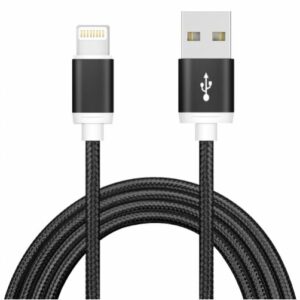 Astrotek 1m USB Lightning Data Sync Charger Black Cable for iPhone 7S 7 Plus 6S 6 Plus 5 5S iPad Air Mini iPod