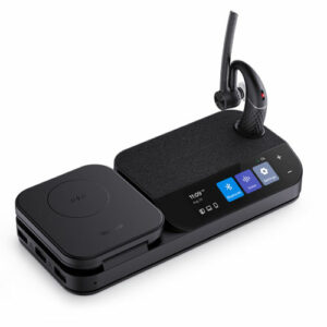 Yealink BH71 Bluetooth Wireless Mono Headset, BHB710 Workstation w/ 3" Colour Touch screen, Qi Wireless Charging, 10H Talk Time, 3 Size Ear Plugs