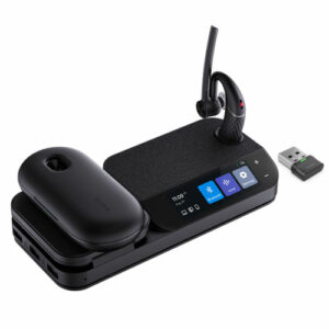 Yealink BH71 Bluetooth Wireless Mono Headset, BHB710 Workstation w/ 3" Colour Touch screen  Carry Case (+20hrs), Qi Wireless Charging,3 Size Ear Plug