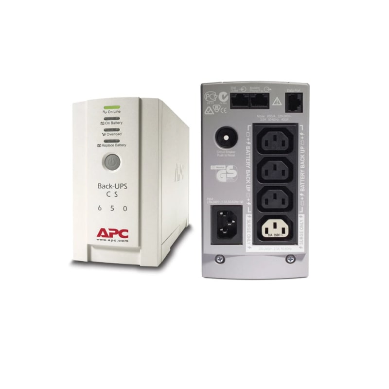 APC Back-UPS 650VA/400W Standby UPS, Tower, 230V/10A Input, 4x IEC C13 Outlets, Lead Acid Battery, User Replaceable Battery