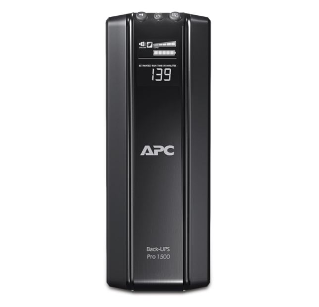 APC Back-UPS Pro 1500VA/865W Line Interactive UPS, Tower, 230V/10A Input, 10x IEC C13 Outlets, Lead Acid Battery, LCD, AVR