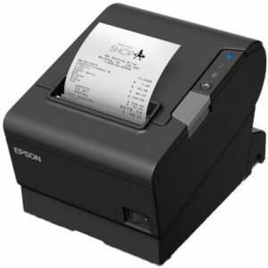 EPSON TM-T88VI Thermal Direct Receipt Printer, Serial(25 Pin)/USB/Ethernet, Max Width 80mm, 350mm/s Print Speed, Includes PSU  Serial Cable (LS)