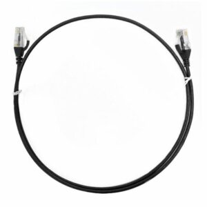 8ware CAT6 Ultra Thin Slim Cable 0.25m / 25cm - Black Color Premium RJ45 Ethernet Network LAN UTP Patch Cord 26AWG for Data