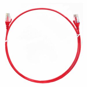 8ware CAT6 Ultra Thin Slim Cable 0.5m / 50cm - Red Color Premium RJ45 Ethernet Network LAN UTP Patch Cord 26AWG for Data