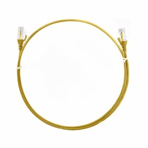 8ware CAT6 Ultra Thin Slim Cable 0.25m / 25cm - Yellow Color Premium RJ45 Ethernet Network LAN UTP Patch Cord 26AWG for Data