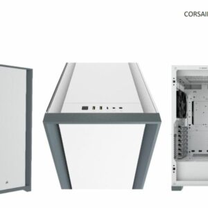 Corsair 5000D TG E-ATX, ATX, USB Type-C, 2x 120mm Airguide Fans, Radiator 360mm. 7+2 PCI Slots, 4x 2.5" SSD, 2x 3.5" HDD. VGA 420mm. White. Case (LS)