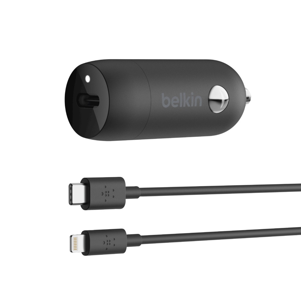 Belkin BoostUp 20W USB-C PD Car Charger + Lightning to USB-C Cable (1.2M) - Black (CCA003bt04BK), Fast  Compact Car Charger, Small But Mighty,2YR