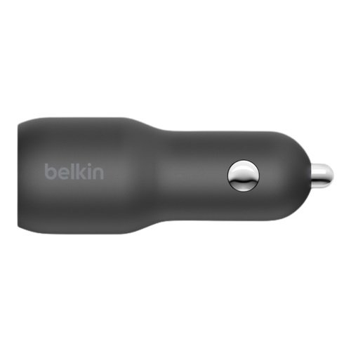 Belkin BoostCharge Dual Car Charger with PPS 37W - Black(CCB004btBK),1xUSB-C PD(25W),1xUSB-A(12W), Dual Port Fast  Compact Charger,Travel Ready,2YR