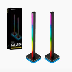 Corsair iCUE LT100 Smart Lighting Towers Starter Kit, ICUE Software, Long Last LED. Pre-set Effects.Enhanced entertainment and visual experience