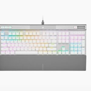 CORSAIR K70 RGB PRO OPX Optical-Mechanical Gaming Keyboard, Backlit RGB LED, CORSAIR OPX, White, White PBT Keycaps. (LS)
