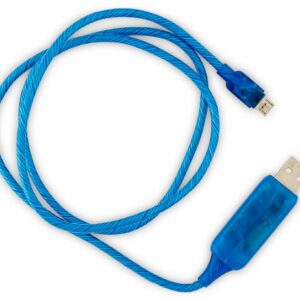 Astrotek 1m LED Light Up Visible Flowing Micro USB Charger Data Cable Blue Charging Cord for Samsung LG Android Mobile Phone