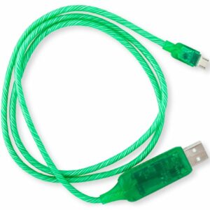 Astrotek 1m LED Light Up Visible Flowing Micro USB Charger Data Cable Green Charging Cord for Samsung LG Android Mobile Phone