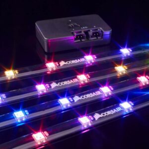 CORSAIR Lighting Node PRO with 4x RGB LED Strips and Controller. 2x RGB FAN Hub
