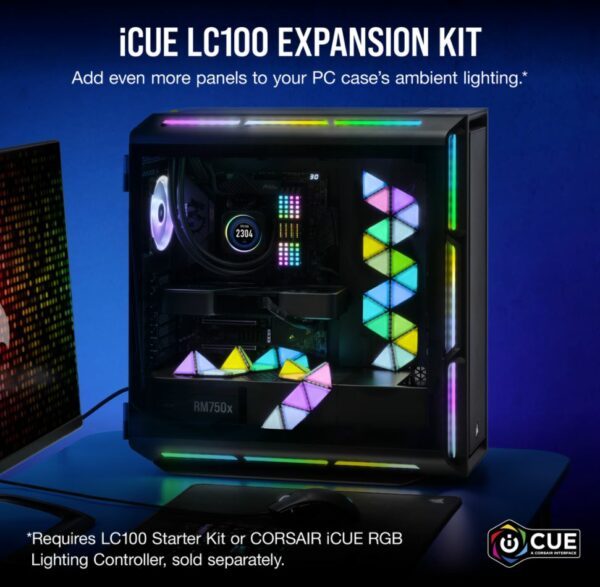 Corsair iCUE LC100 Smart Lighting Strip Expansion Kit. ICUE Software