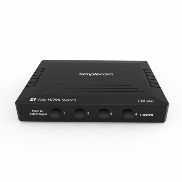 Simplecom CM340 Mechanical 4 Way HDMI Switch Box 4 Port 4K UHD HDCP