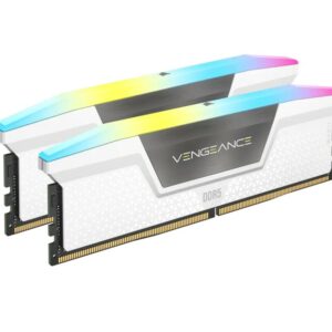Corsair Vengeance RGB 64GB (2x32GB) DDR5 UDIMM 5200MHz C40 1.25V Desktop Gaming White