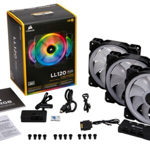 Corsair Light Loop Series, LL120 RGB, 120mm Dual Light Loop RGB LED PWM Fan, 3 Fan Pack with Lighting Node PRO
