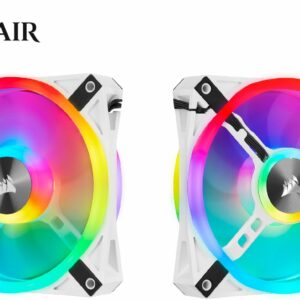 Corsair QL120 RGB White, ICUE, 120mm RGB LED PWM Fan 26dBA, 41.8 CFM, Single Pack