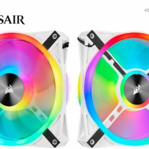 Corsair QL140 RGB White, ICUE, 140mm RGB LED PWM Fan 26dBA, 50.2 CFM, Single Pack
