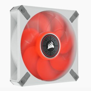 Corsair ML ELITE Series, ML120 LED ELITE WHITE, 120mm Magnetic Levitation Red LED Fan with AirGuide, Single Pack(LS)