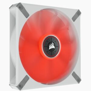 Corsair ML ELITE Series, ML140 LED ELITE WHITE, 140mm Magnetic Levitation Red LED Fan with AirGuide, Single Pack(LS)