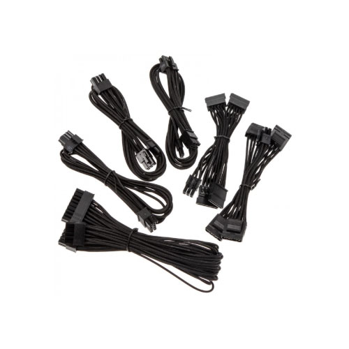 For Corsair SFX PSU - Professional Individually sleeved DC Cable Pro Kit, SF Series, Type 4 (Generation 3), BLACK - CP-8920202 (LS)
