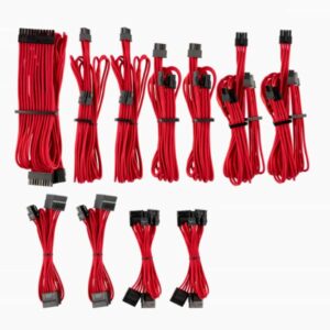 For Corsair PSU - Red Premium Individually Sleeved DC Cable Pro Kit, Type 4 (Generation 4)