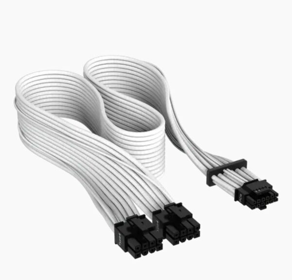 Corsair Premium Individually Sleeved 12+4pin PCIe Gen 5 Type-4 600W 12VHPWR Cable, White 4080 / 4070 / 4090xx
