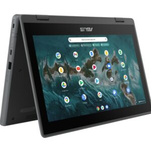 ASUS Chromebook Flip CR1 11.6" Touch Rugged Intel Celeron N4500 4GB 32GB Chrome OS Dual Camera Pen Stylus WiFi6 1YR Student 2 in 1 Convertible Laptop