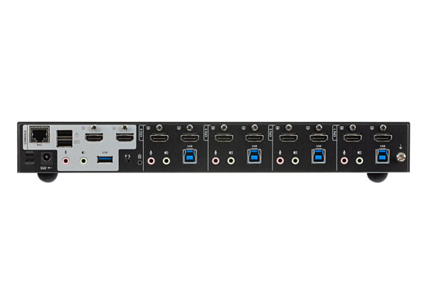 Aten Desktop KVMP Switch 4 Port Dual Display 4k HDMI w/ audio, Cables Included, 2x USB Port, Selection Via Front Panel