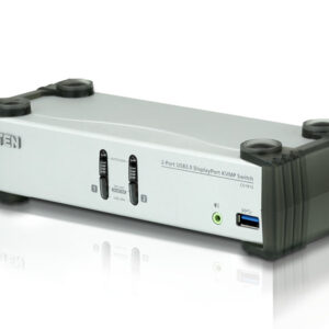 Aten Desktop KVMP Switch 2 Port Single Display DisplayPort w/ audio, Cables Included, 2x USB Port, Selection Via Front Panel