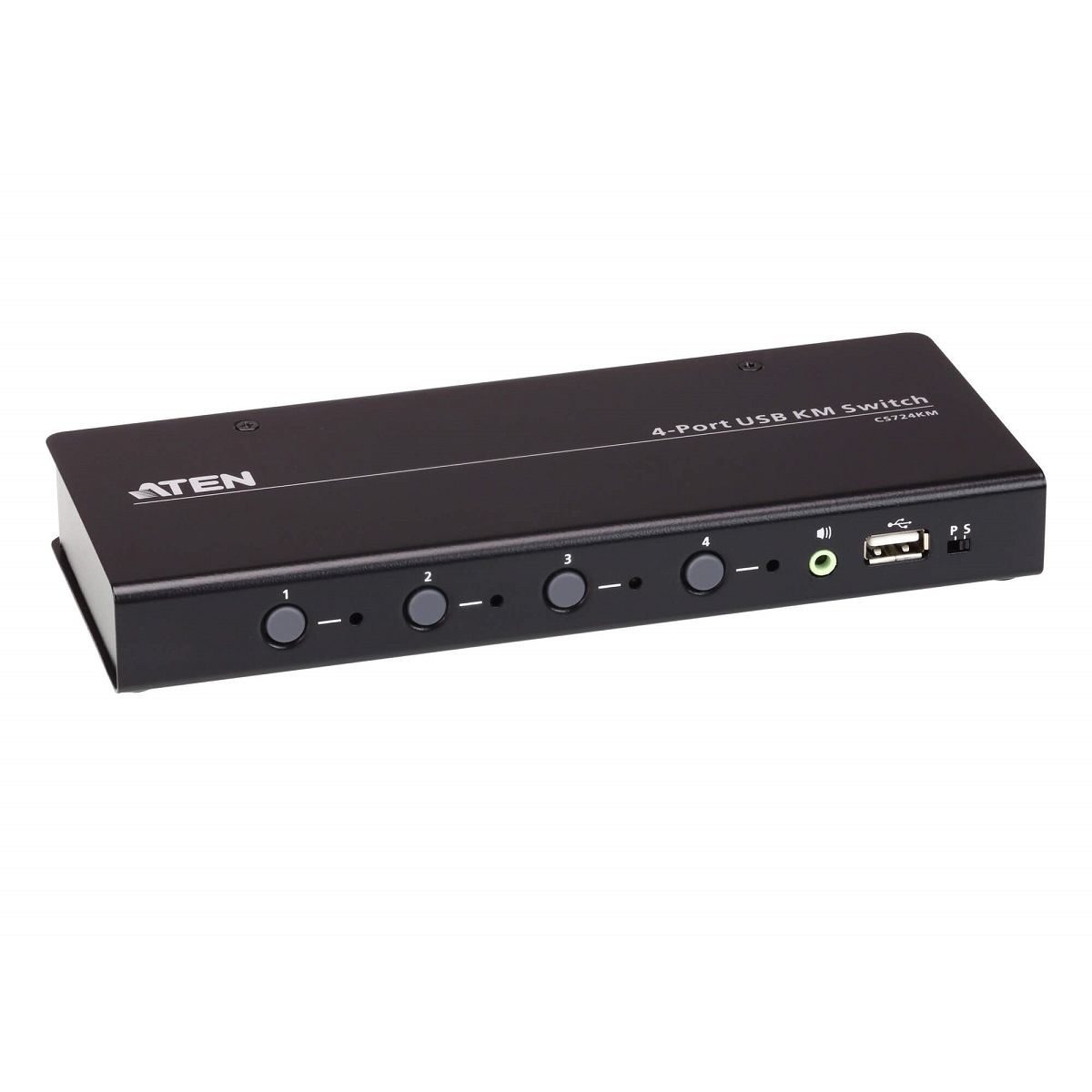 Aten KM Switch 4 Port USB Boundless Switching w/ Audio, Cables Included, Daisy Chain Up to 2 (8 Computers Total)