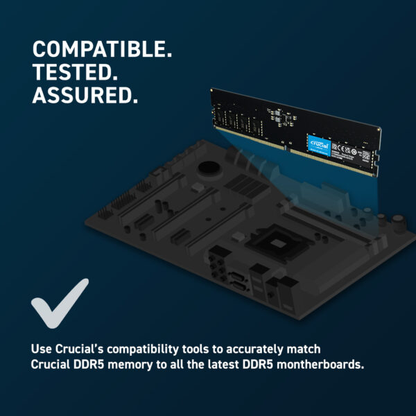 Crucial 16GB (1x16GB) DDR5 UDIMM 5200MHz CL42 Desktop PC Memory