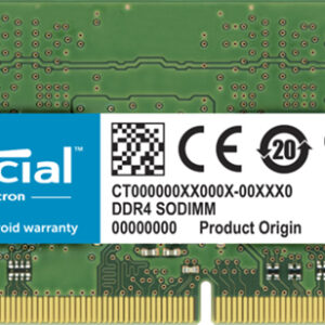 Crucial 32GB (1x32GB) DDR4 SODIMM 3200MHz CL22 1.2V Dual Ranked Notebook Laptop Memory RAM