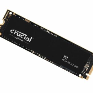 Crucial P3 500GB Gen3 NVMe SSD 3500/1900 MB/s R/W 110TBW 350K/460K IOPS 1.5M hrs MTTF Full-Drive Encryption M.2 PCIe3 5yrs