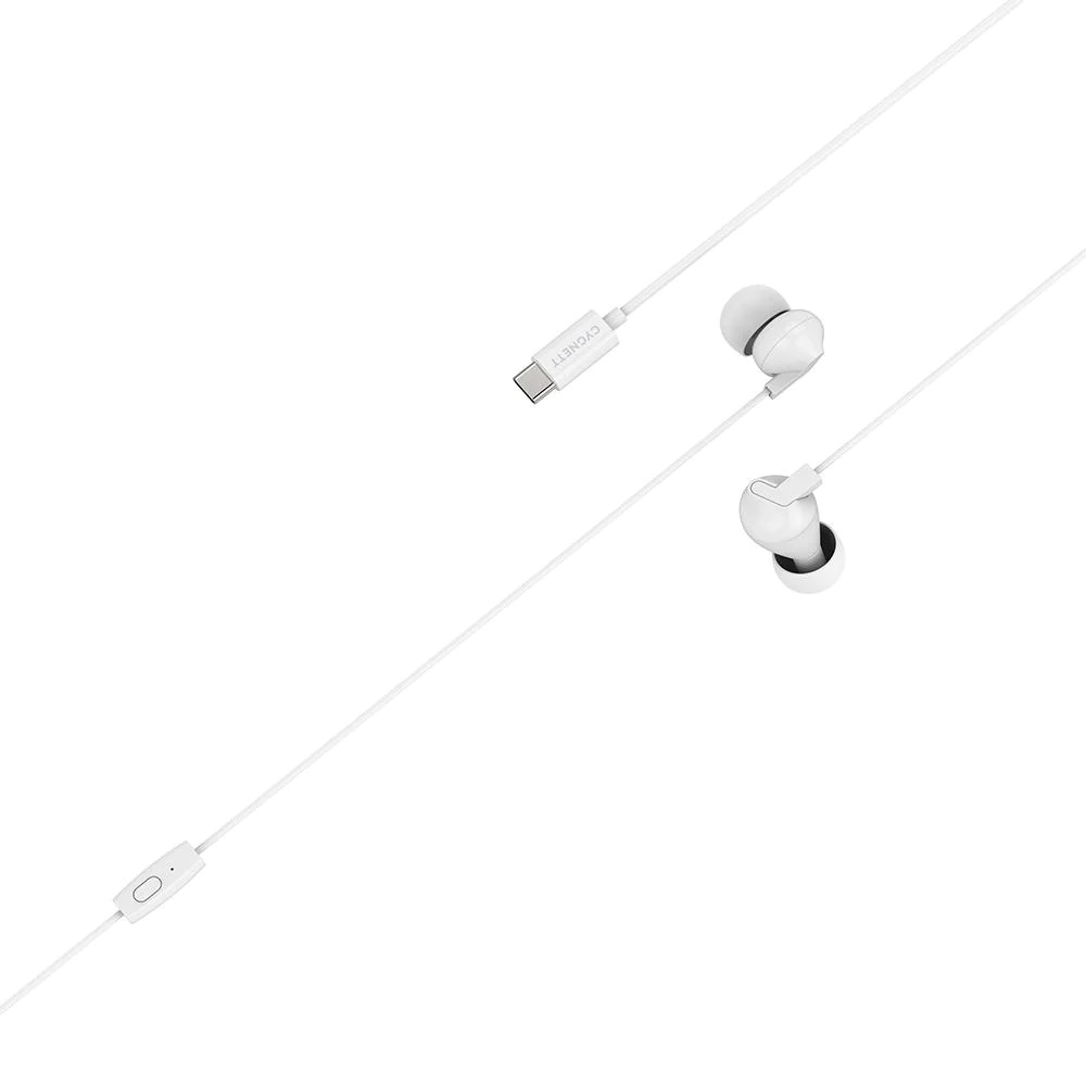 Cygnett Essentials USB-C Earphones – White (CY2868HEUSB), Cable length (1.1M), Built-in Microphone for Phone Calls, Control at Your Fingertips