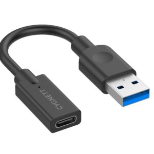 Cygnett Essentials USB-A Male to USB-C Female (10CM) Cable Adapter - Black(CY3321PCUSA),5GBPS Fast Data Transfer,Compact Design Male to Female Adapter