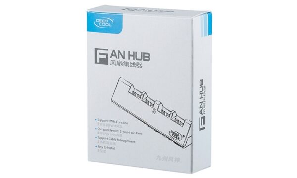 DeepCool FH-04 4 Port Fan Hub, Compatible With 12V 3PIN/4PIN Fans, 550mm, Extend Up To 4 Fans