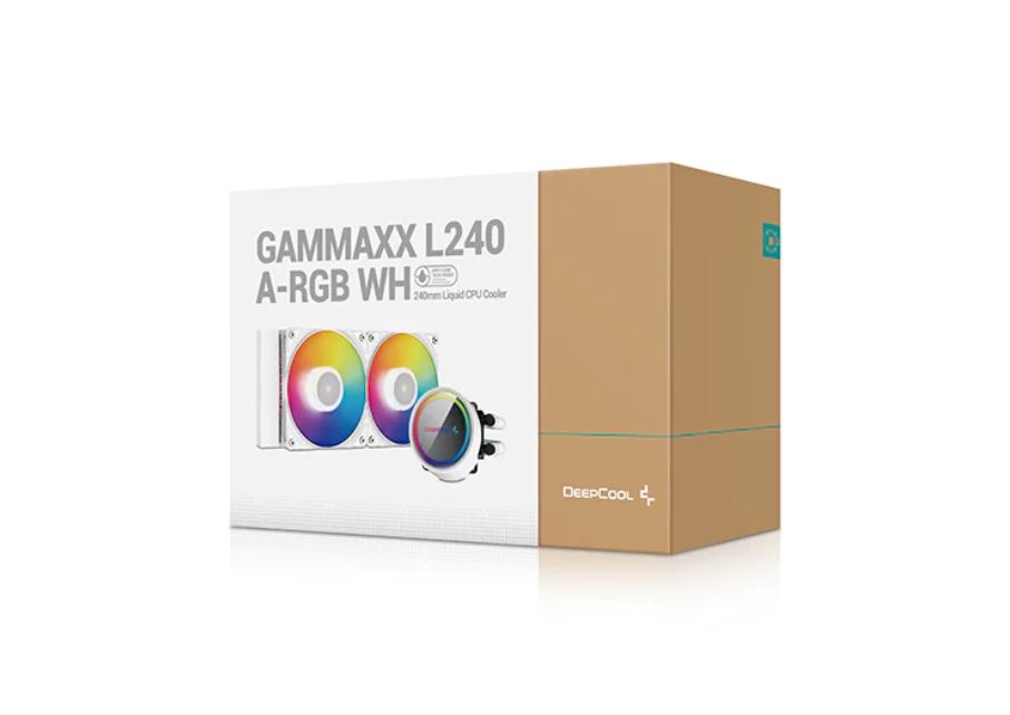 DeepCool Gammaxx L240 A-RGB White (1700 bracket Included) 2 x ARGB PWM Fans, Anti-Leak, Intel LGA2066/2011-v3/2011/1700/1200/1151/1150/1155 AM5/AM4