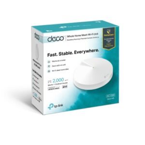 TP-Link Deco M5 (1-Pack) AC1300 Whole Home Mesh Wi-Fi System, 1267Mbps, 100+ Devices, MU-MIMO, Quality of Service, 2xGbit Port 1xUSB-C, Bluetooth