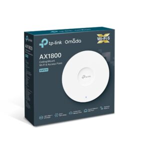 TP-Link EAP610 Omada AX1800 Wireless Dual Band Ceiling Mount Access Point, WiFi 6, 1201 Mbps 5GHz, Omada, Centralised Cloud, PoE+ Powered