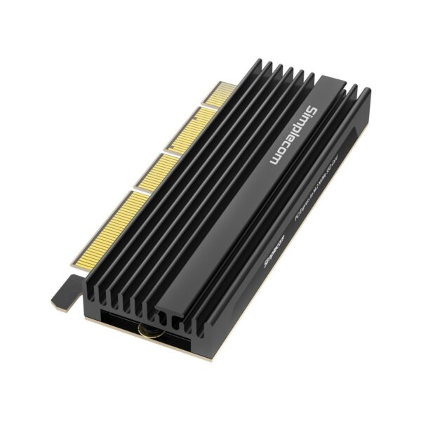Simplecom EC415B NVMe M.2 SSD to PCIe x4 x8 x16 Expansion Card with Aluminium Heat Sink Black