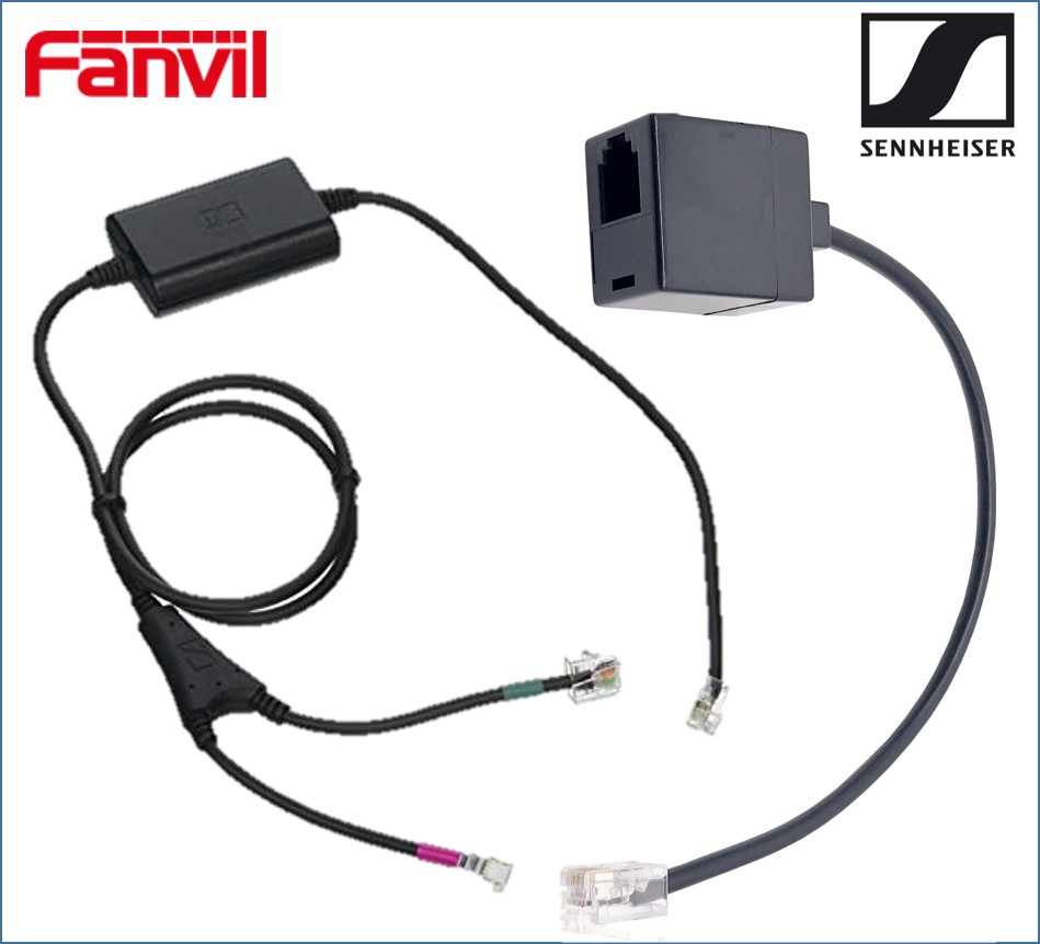 Fanvil / EPOS l Sennheiser Electronic Hook Switch (EHS) Adapter - Inc Fanvil T-03  RJ9 Connector Cable