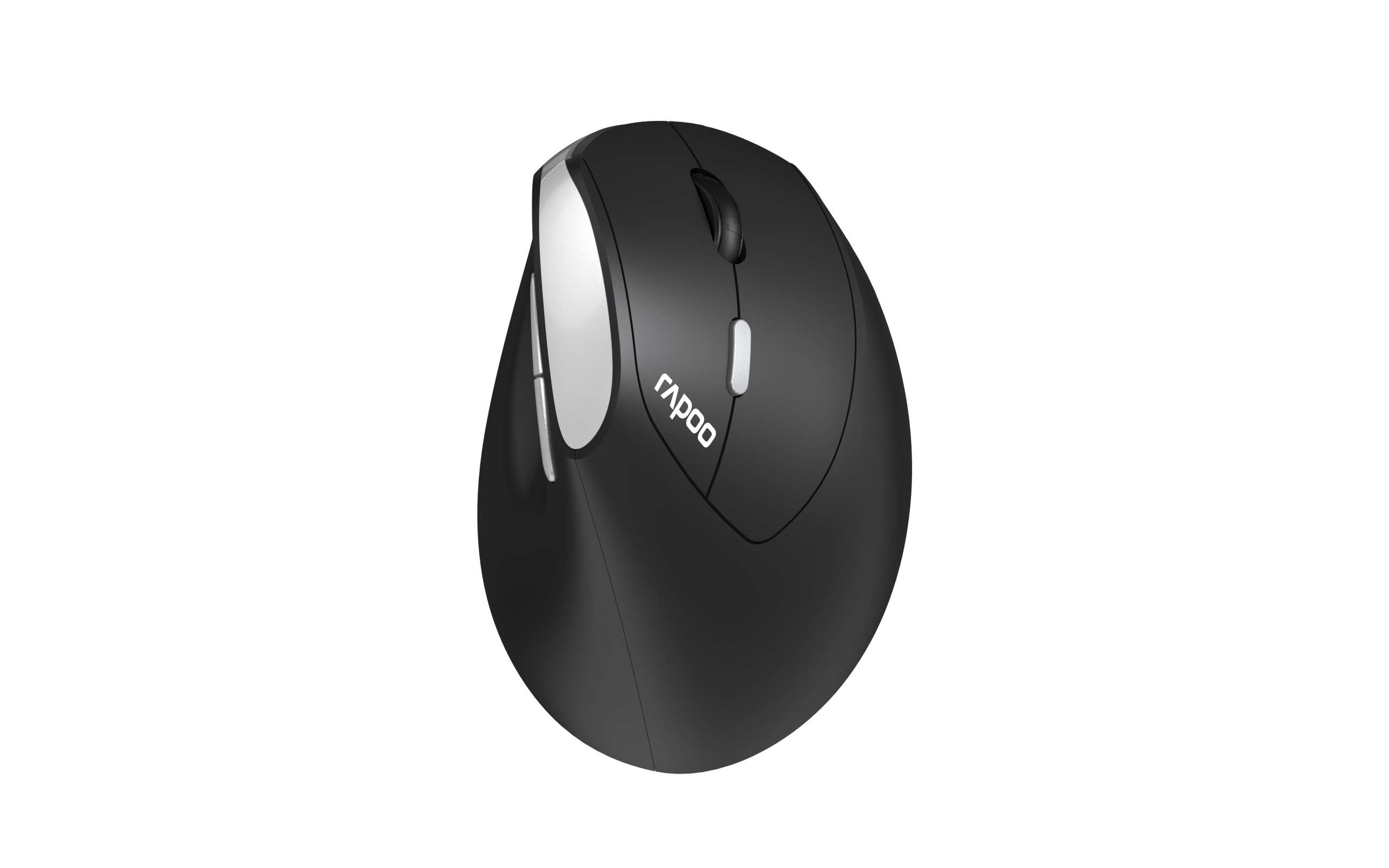 RAPOO EV250 Ergonomic Vertical Wireless Mouse 6 Buttons 800/1200/1600 DPI Optical Silent Click Mice - Black (Renamed from MV20)