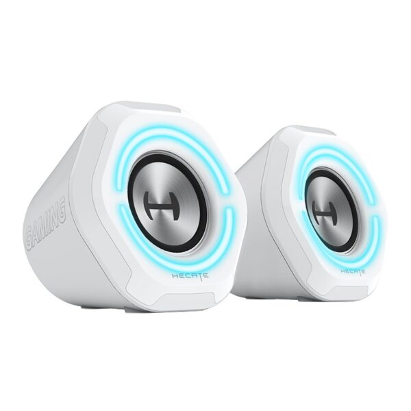 Edifier G1000 Gaming 2.0 Speakers System - Bluetooth V5.0/ USB Audio/ AUX Input/RGB 10 Light Effects/ 10W RMS Power - White
