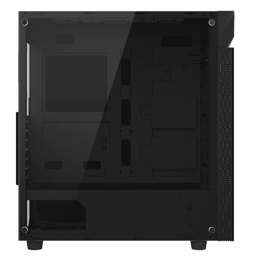 Gigabyte C200 RGB Tempered Glass ATX Mid-Tower PC Gaming Case 2×3.5″ 2×2.5″ 2xUSB3.0 Detachable Dust Filter Liquid Cooling PSU Shroud Design(BLACK)