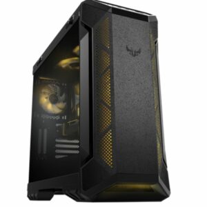ASUS GT501 TUF Gaming Case Grey ATX Mid Tower Case With Handle, Supports EATX, Tempered Glass Panel, 4 Pre-Installed Fans 3x120mm RBG 1x140mm PWN