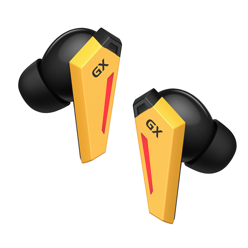 Edifier GX07 True Wireless Gaming Earbuds with Active Noise Cancellation with Dual Microphone, RGB Lighting, Wear Detection - Yellow