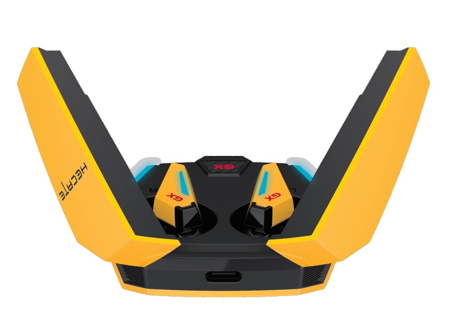 Edifier GX07 True Wireless Gaming Earbuds with Active Noise Cancellation with Dual Microphone, RGB Lighting, Wear Detection - Yellow