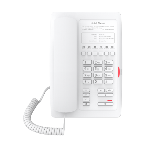 Fanvil H3 Entry-level Hotel IP Phone – No Display, 1 Line, 6 x Programmable Buttons,  HD Voice Quality, USB Charging Port, Dual 10/100 NIC  – White